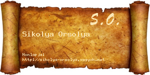 Sikolya Orsolya névjegykártya
